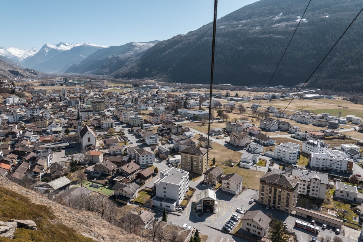 Luftseilbahn Gampel-Jeizinen, März 2022