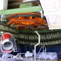 Talstation Schlepplift Wolzenalp mit den in Rei und Glied stehenden Röhrs-Gehängen, Juli 2008