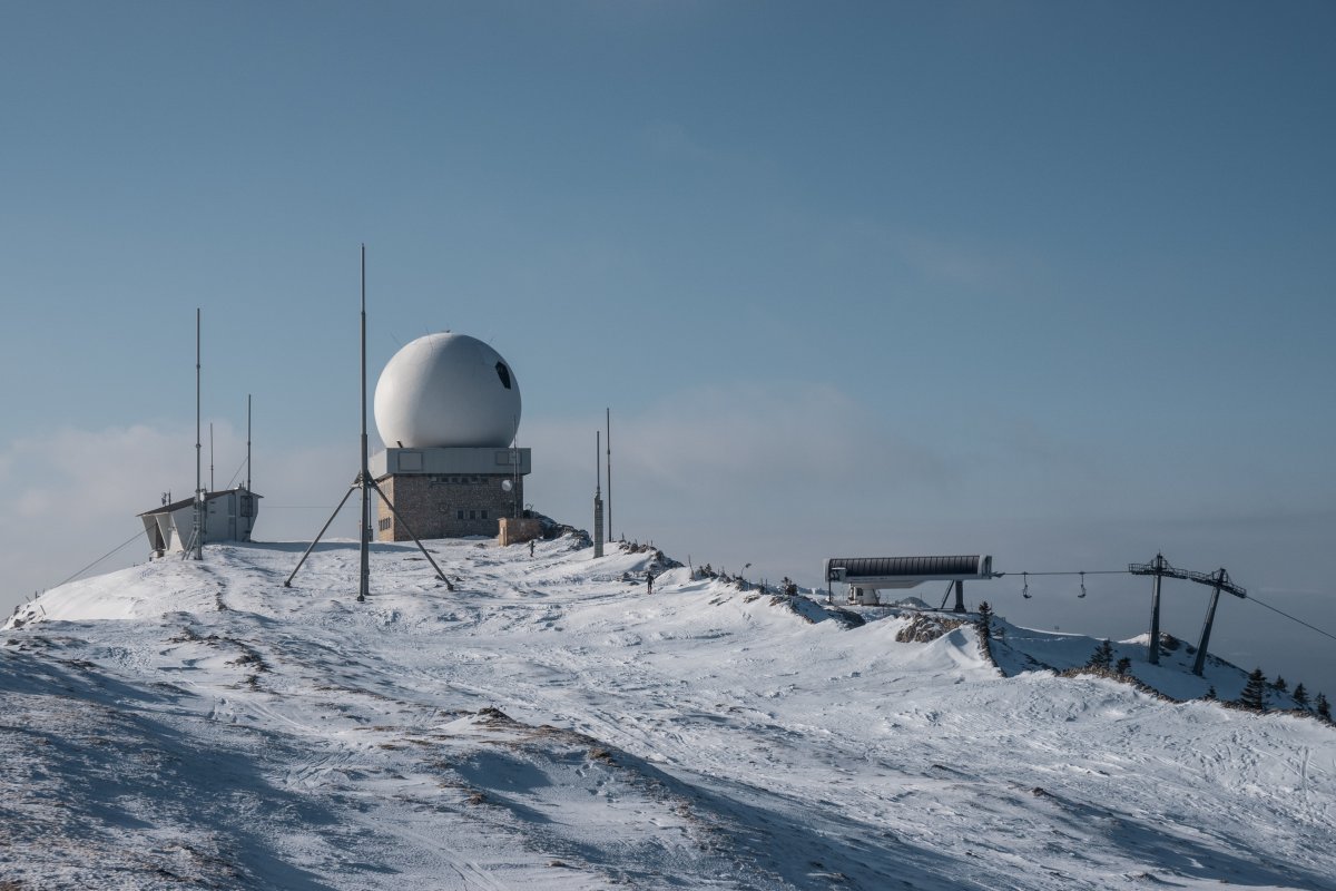 Bergstation der Sesselbahn Les Dappes-La Dôle, Februar 2023