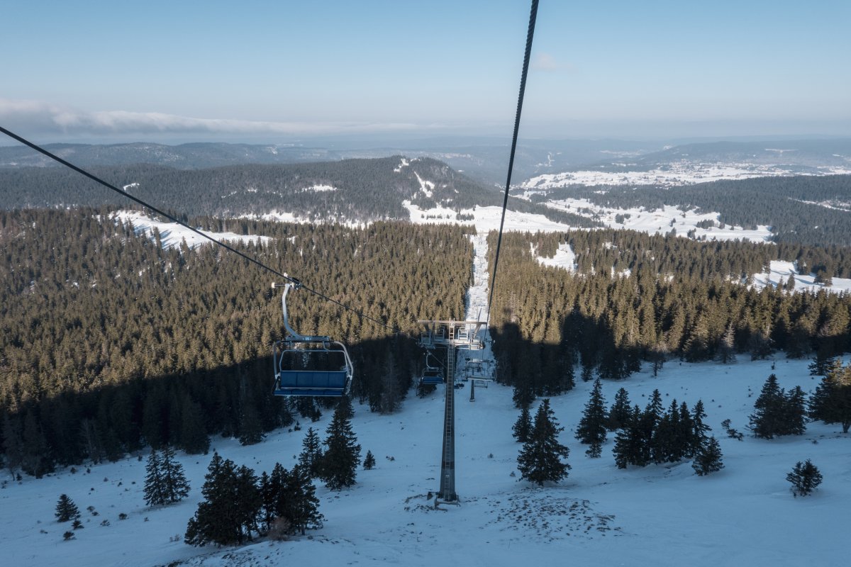 Sesselbahn Les Dappes-La Dôle, Februar 2023