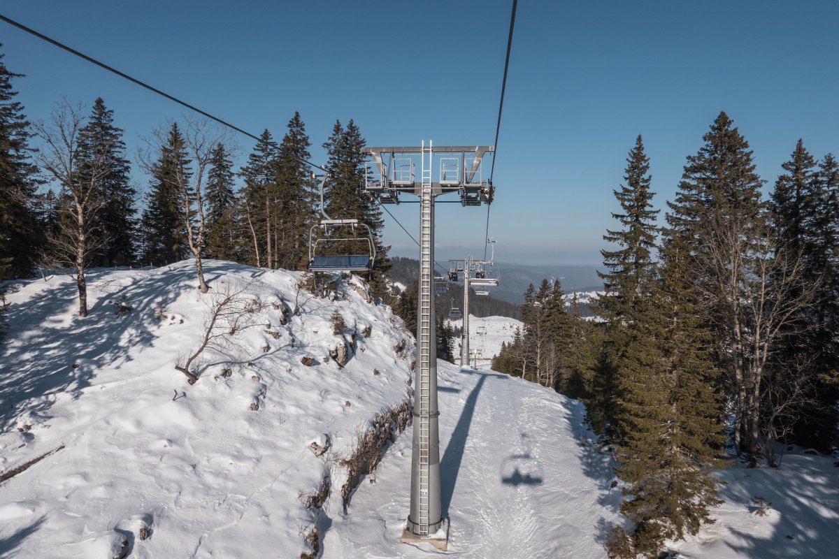 Sesselbahn Les Dappes-La Dôle, Februar 2023