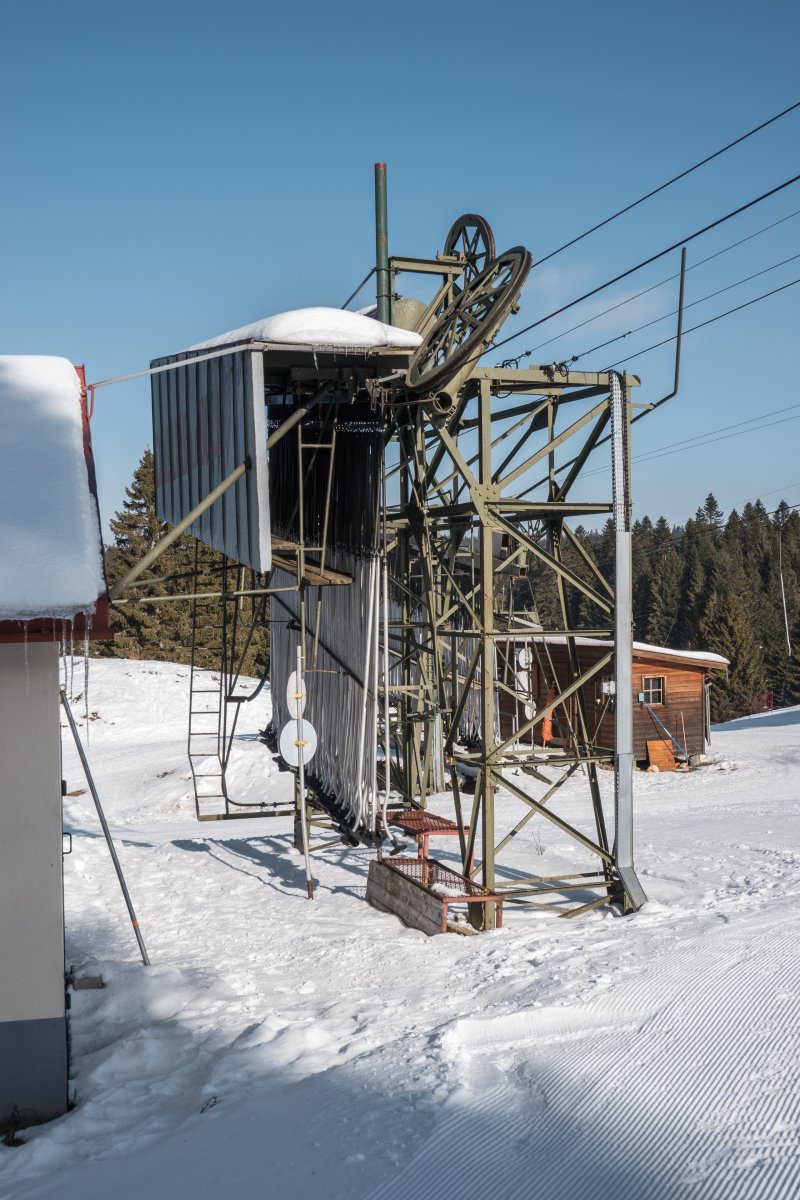 Talstation des Schlepplifts Cuvaloup 1, Februar 2023