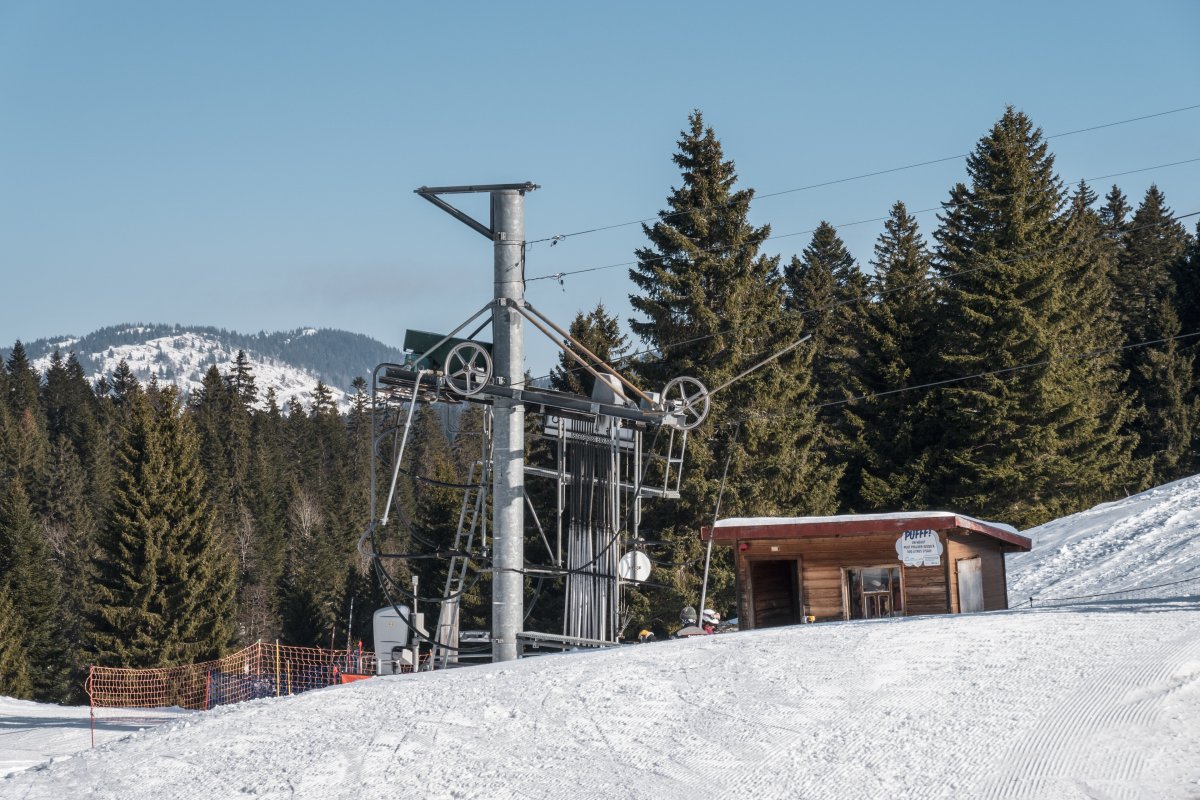 Talstation des Schlepplifts Cuvaloup 2, Februar 2023