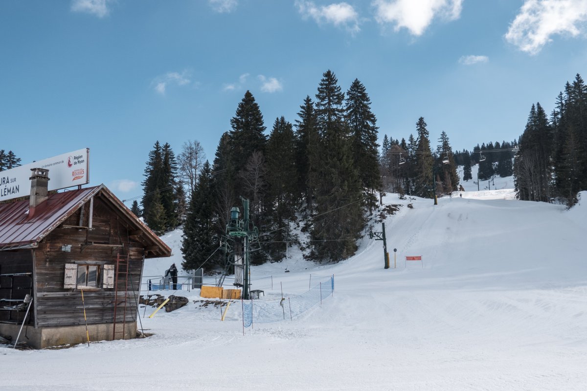 Talstation des Schlepplifts Reculet Dessous, Februar 2023