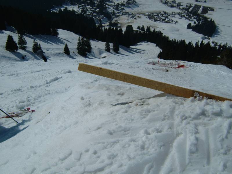 Steilhang der Beltrametti-Weltcuppiste am Heimberg, März 2005