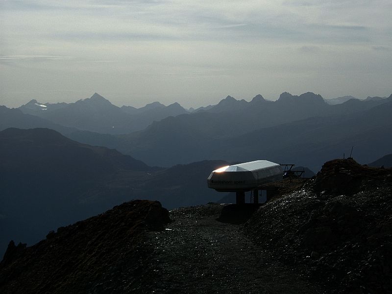 Bergstation der Sesselbahn Scharmoin-Stivetta Weisshorn, Oktober 2006