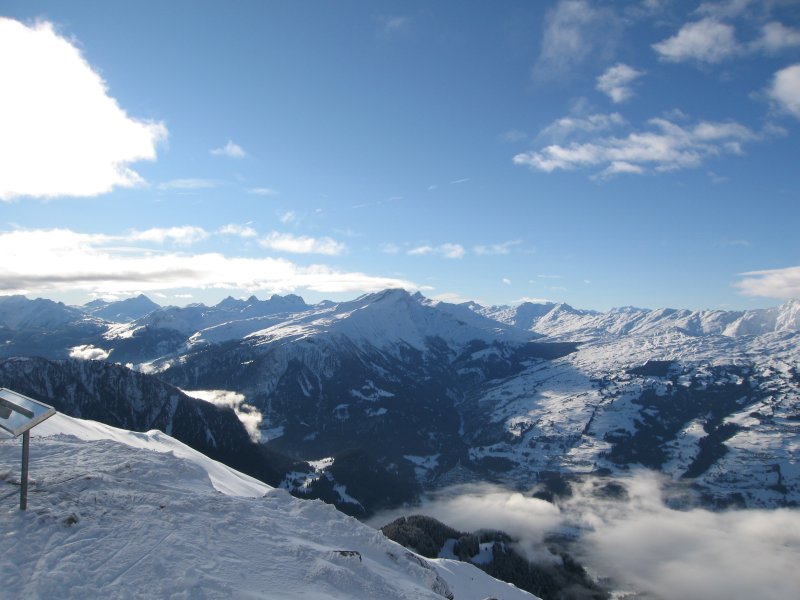 Panorama Richtung Südwesten vom Piz Scalottas, Dezember 2008