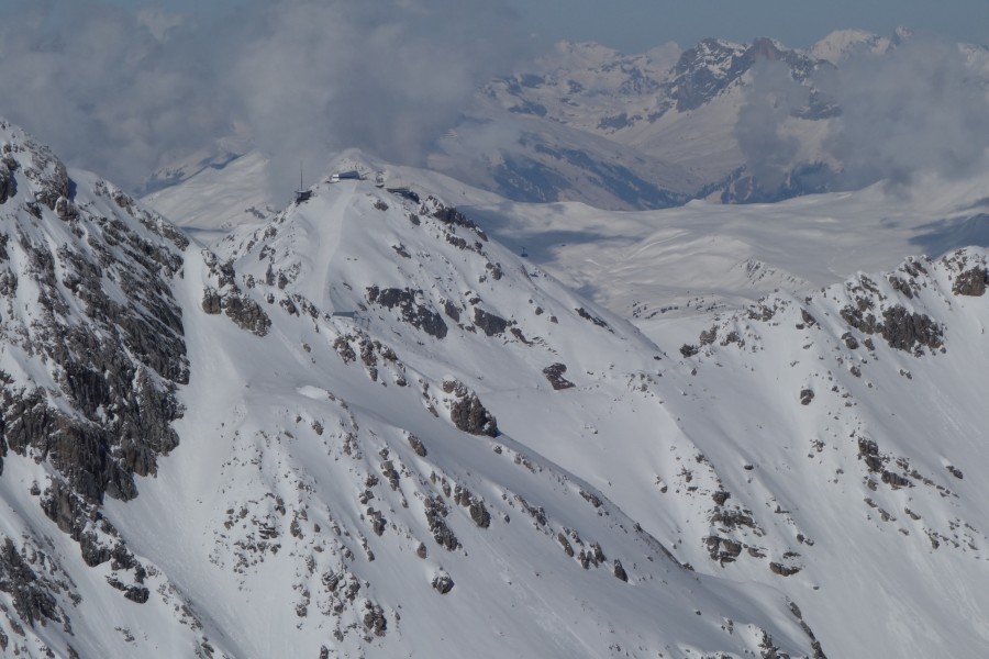 Blick vom Parpaner Rothorn zum Aroser Weisshorn, März 2013
