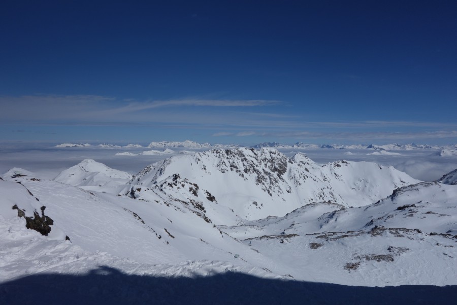 Panorama von Parpaner Rothorn Richtung Norden, März 2013