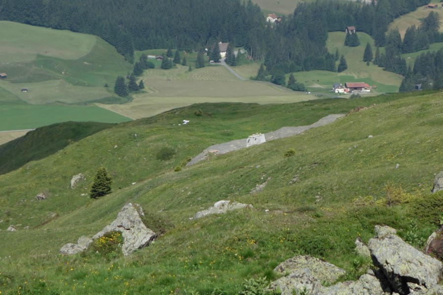 Fundament der neuen Sesselbahn Heimberg-Motta, Juli 2013
