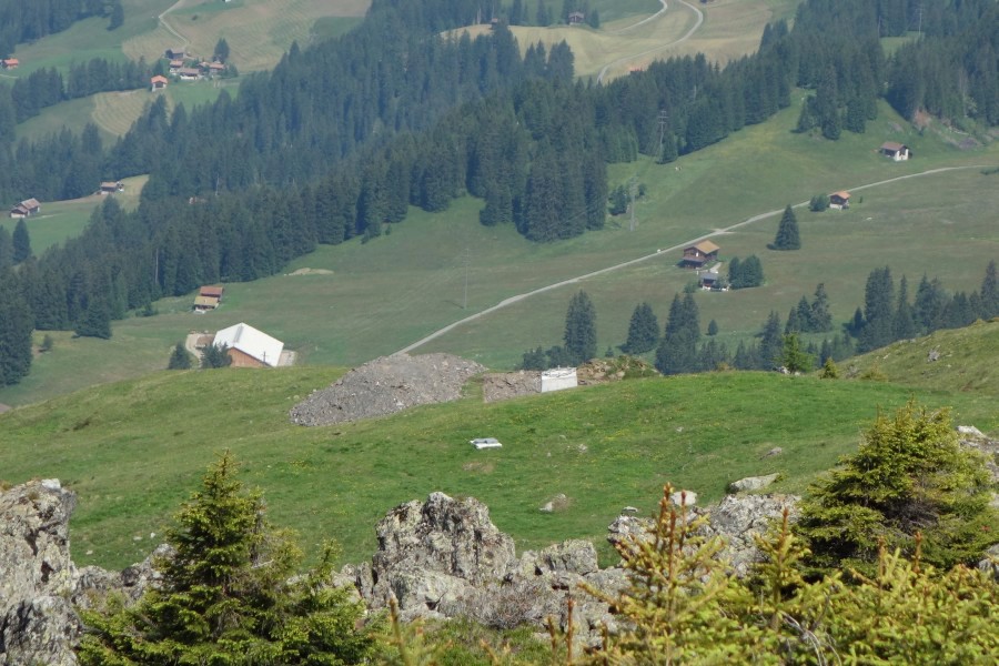 Fundament der neuen Sesselbahn Heimberg-Motta, Juli 2013