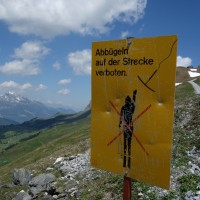 Hinweisschild auf Höhe der ehemaligen Stütze Nr. 5, Juni 2013
