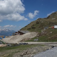Bauarbeiten an der Talstation der Sesselbahn Motta-Schwarzhorn, Juni 2013