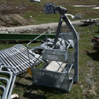 Materialkabine der Sesselbahn Motta-Schwarzhorn, Juni 2013