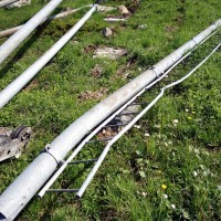 Beschädigungen am Stützenschaft der Stütze 2, Juli 2013