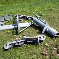 Zerlegte Stütze 4 des Schlepplifts Weisshorn 2, Juli 2013