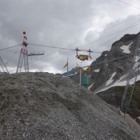 Talstation der Bauseilbahn auf dem Hörnli, Juli 2013