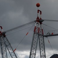Bauseilbahn für die künftige Luftseilbahn Hörnli-Urdenfürggli, Juli 2013