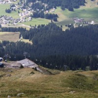 Blick zur zukünftigen Talstation der Sesselbahn Heimberg-Motta, August 2013