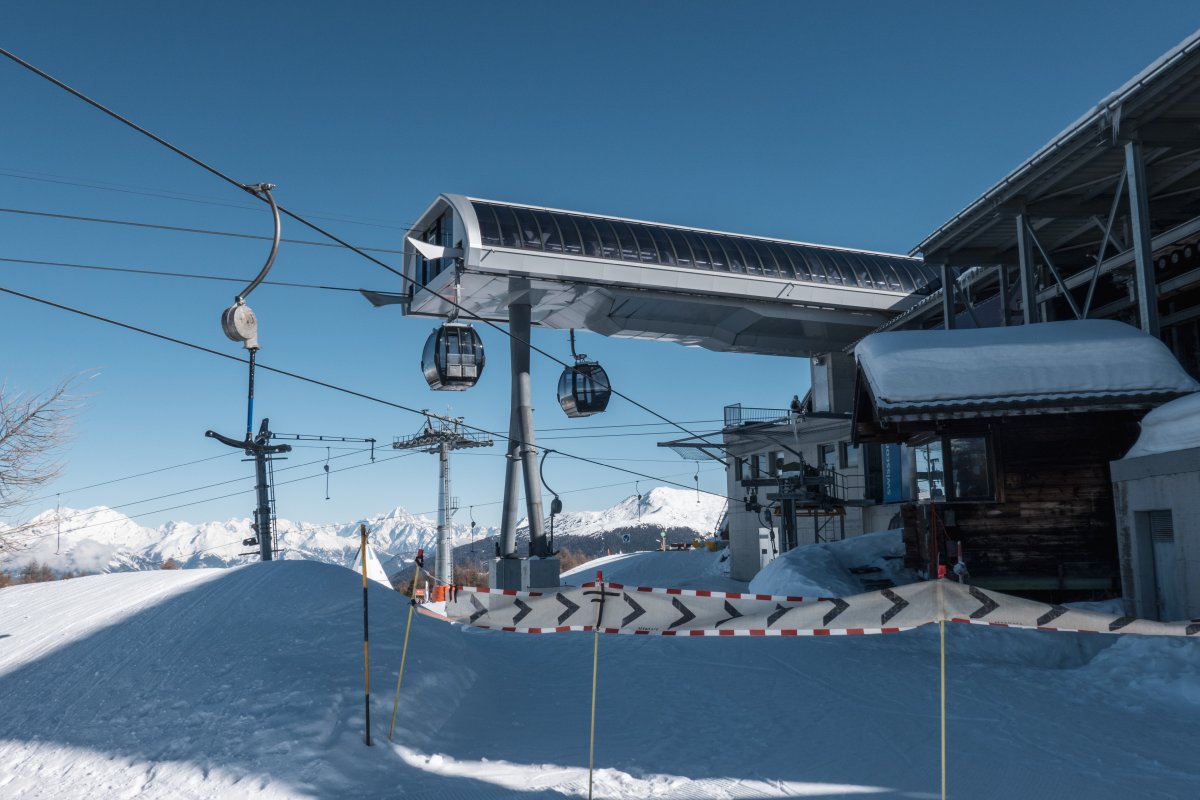 Bergstation des Schlepplifts Les Drus, Februar 2023