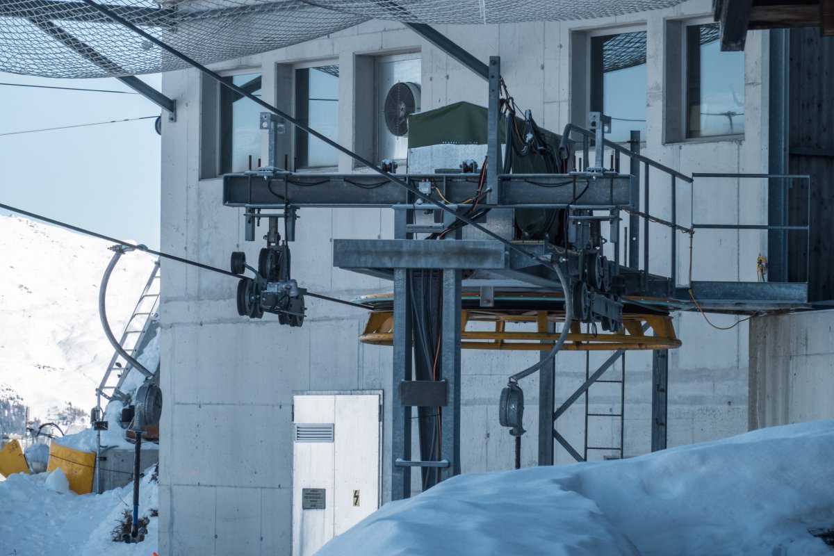 Bergstation des Schlepplifts Les Drus, Februar 2023