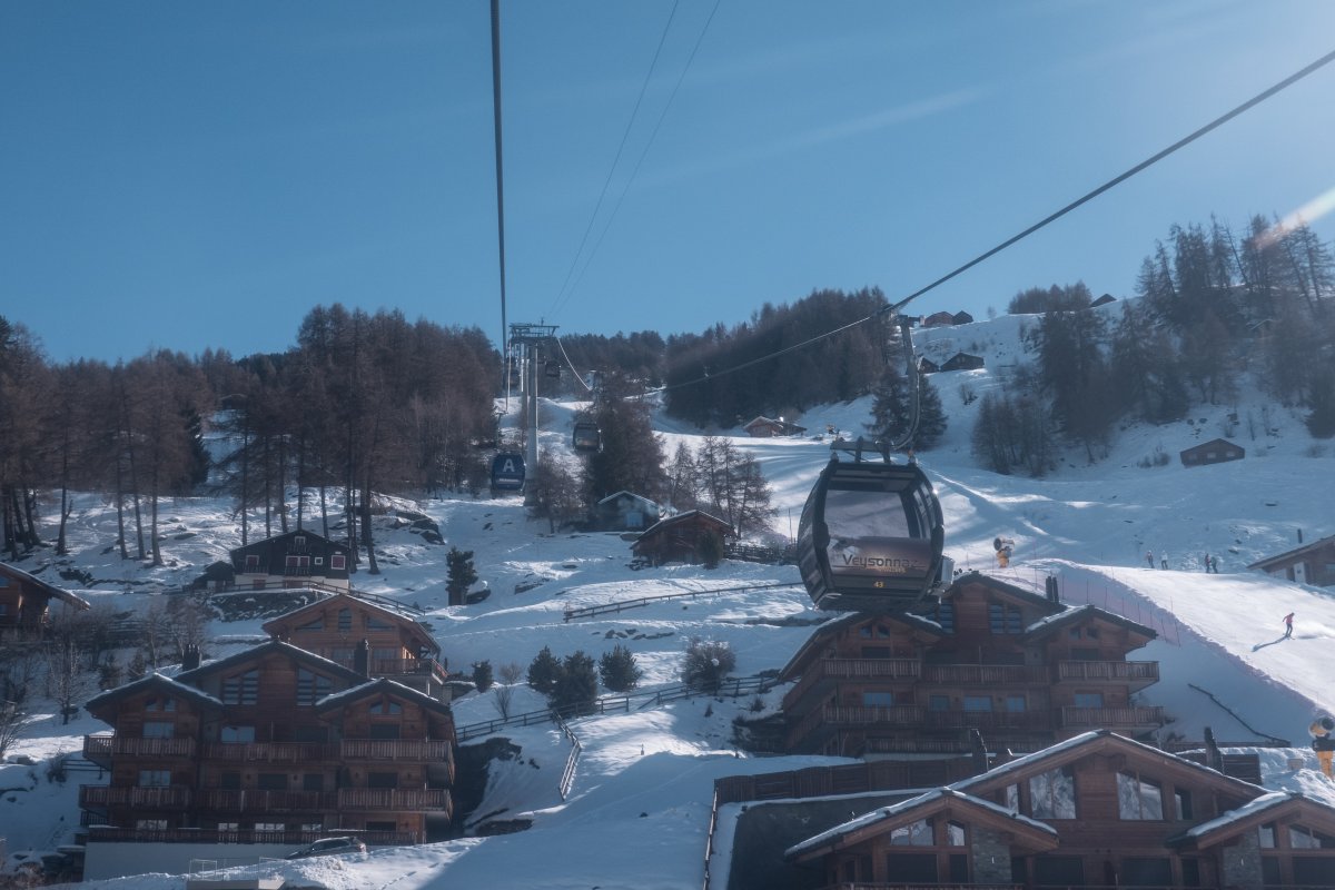 Kabinenbahn Veysonnaz-Thyon, Februar 2023
