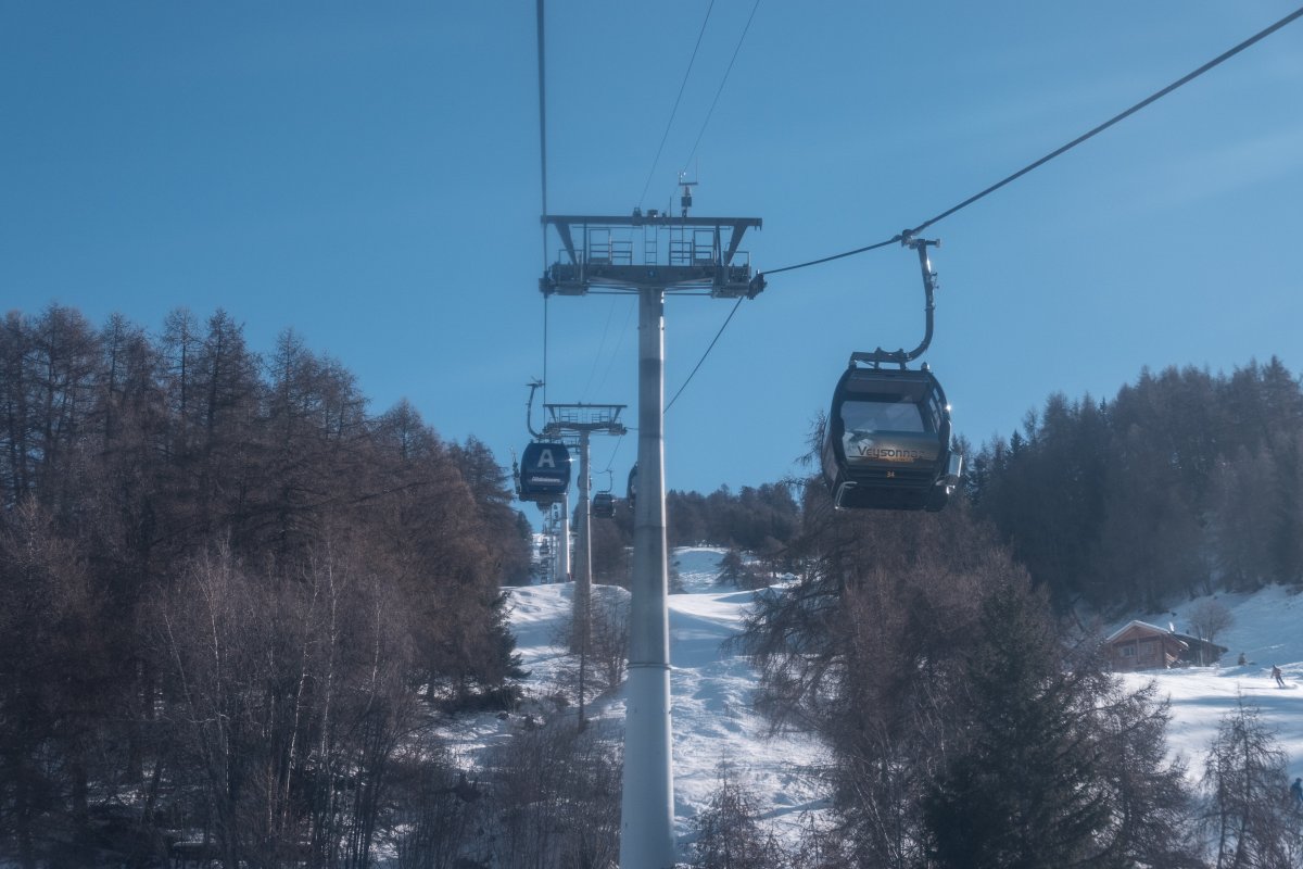 Kabinenbahn Veysonnaz-Thyon, Februar 2023