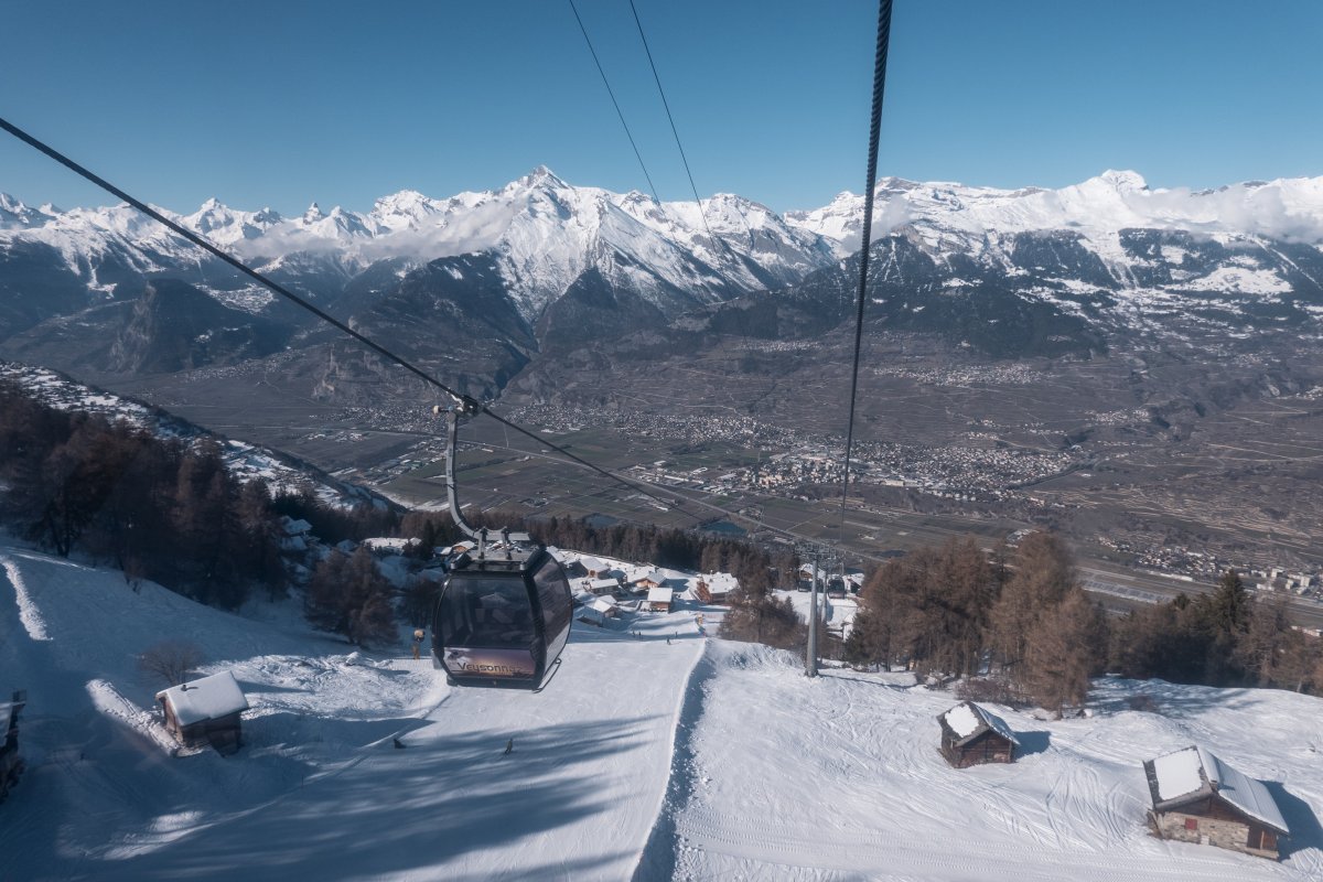 Kabinenbahn Veysonnaz-Thyon, Februar 2023