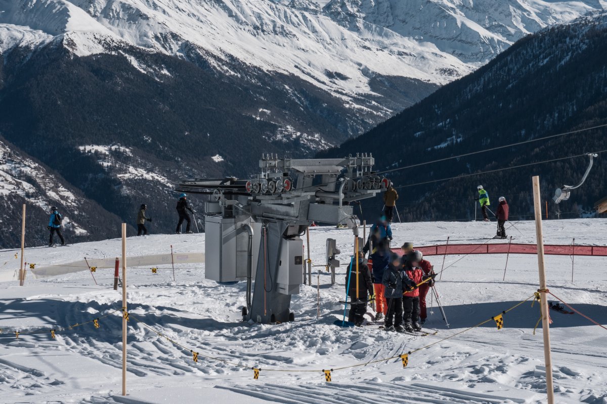 Talstation des Schlepplifts La Muraz, Februar 2023