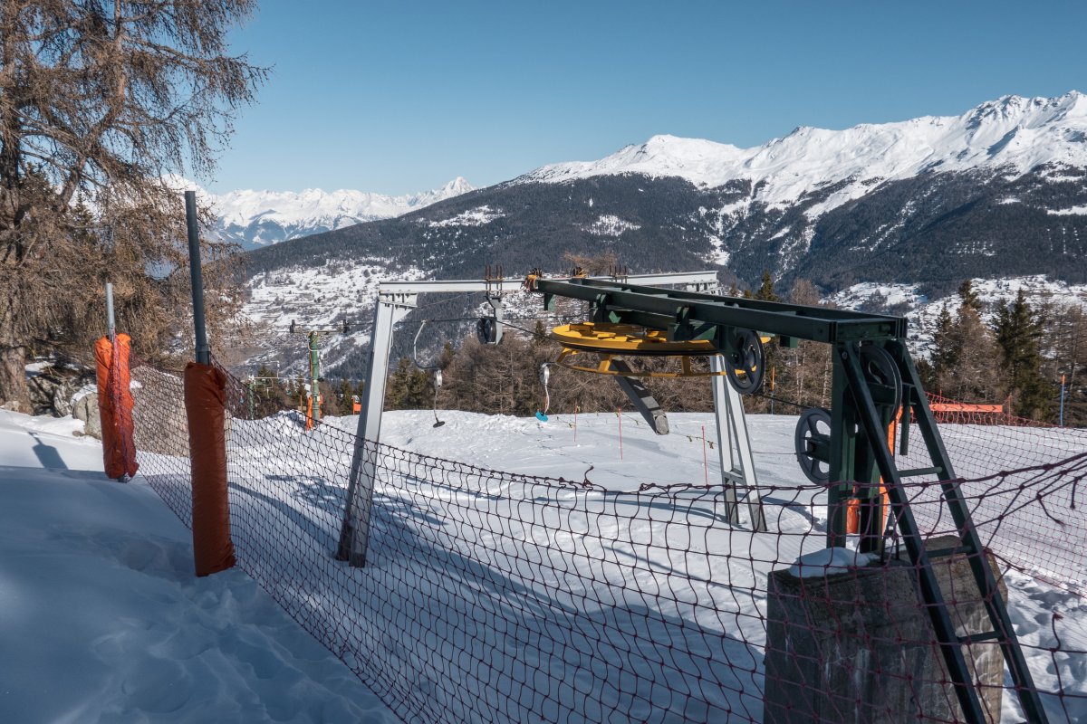 Bergstation des Schlepplifts Petit Vallon, Februar 2023
