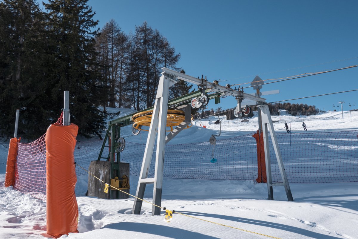 Bergstation des Schlepplifts Petit Vallon, Februar 2023