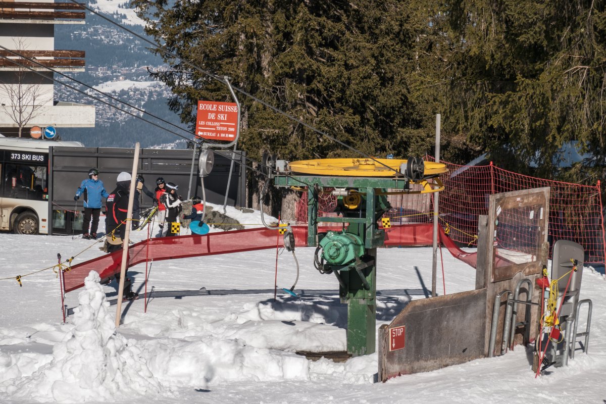 Talstation des Schlepplifts Petit Vallon, Februar 2023