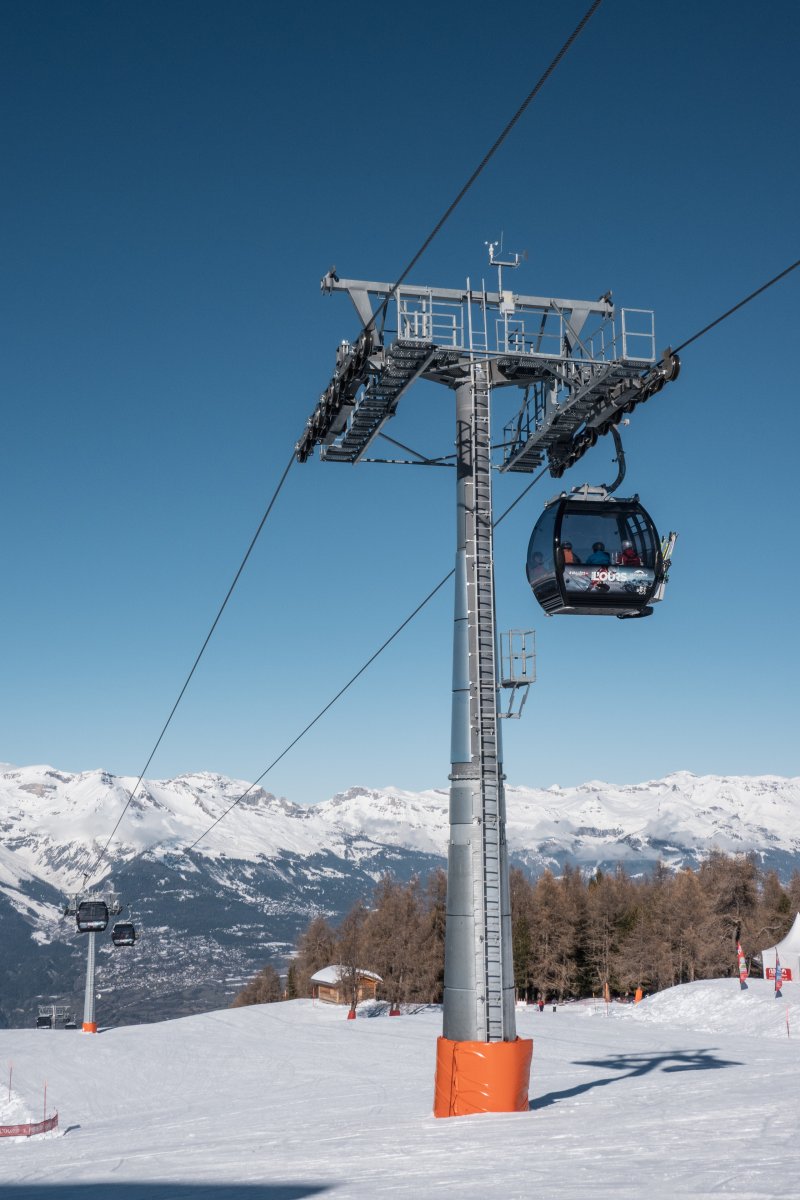 Kabinenbahn Mayens de l'Ours-Thyon, Februar 2023