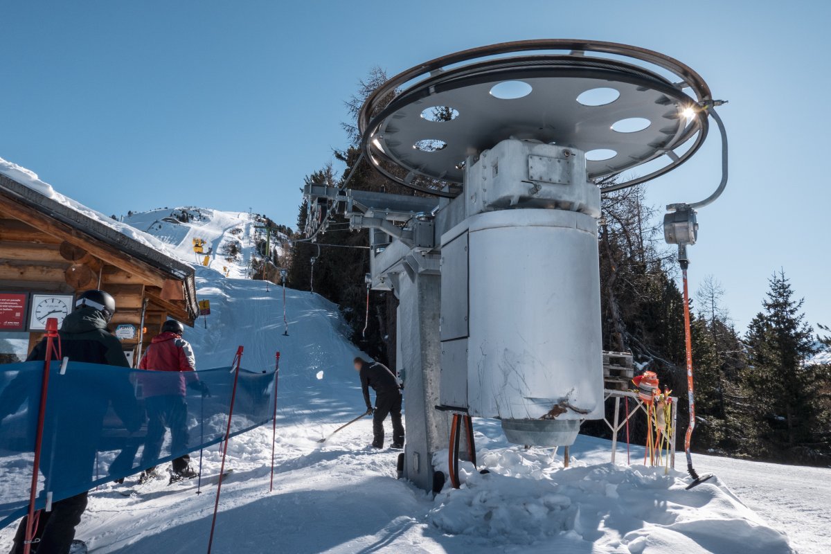Talstation des Schlepplifts La Cheminée, Februar 2023