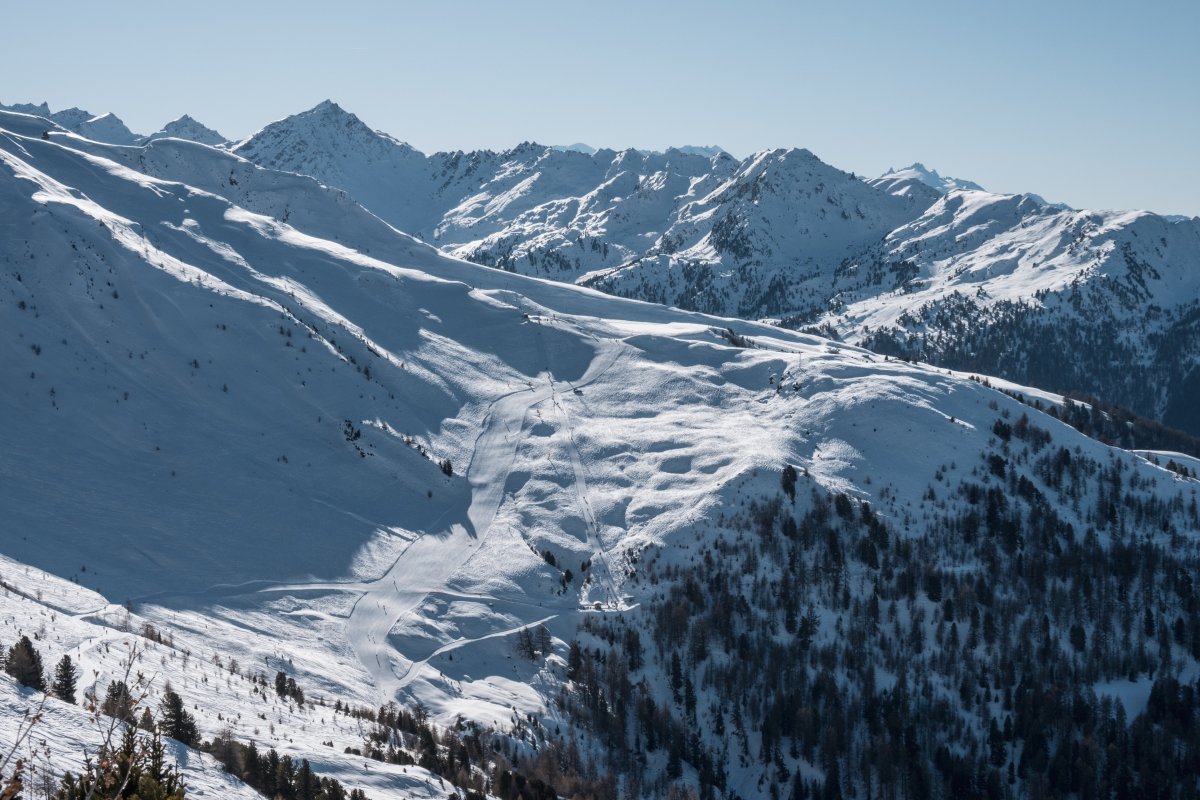 Blick zum Schlepplift La Tsa, Februar 2023