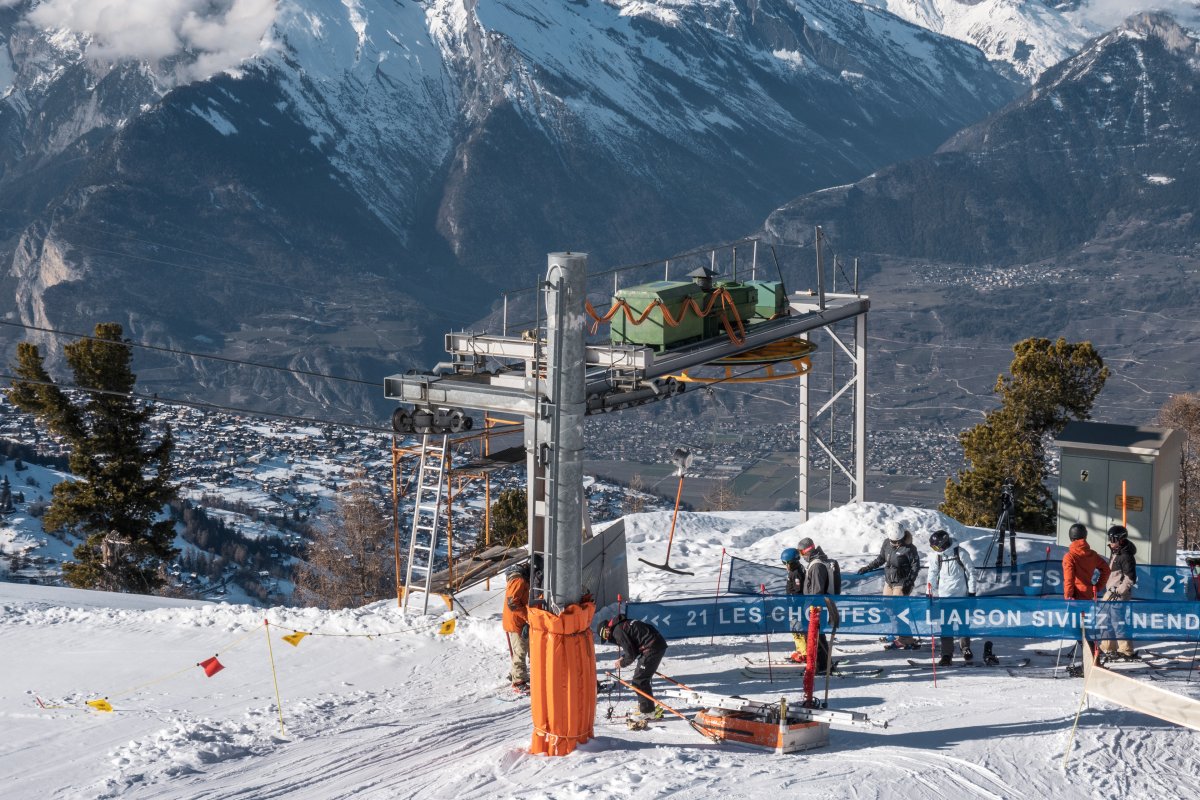 Talstation des Schlepplifts Les Chottes, Februar 2023