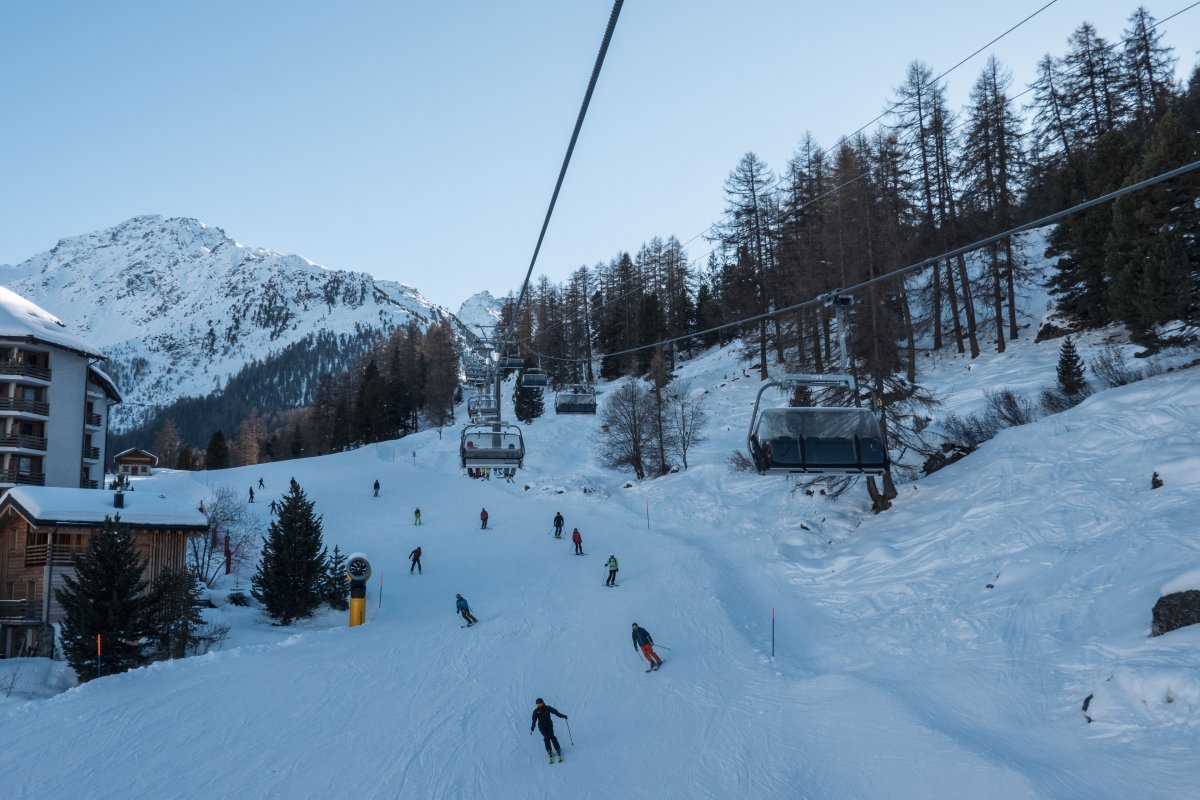 Sesselbahn Siviez-Pra Comoun-Tortin, Februar 2023