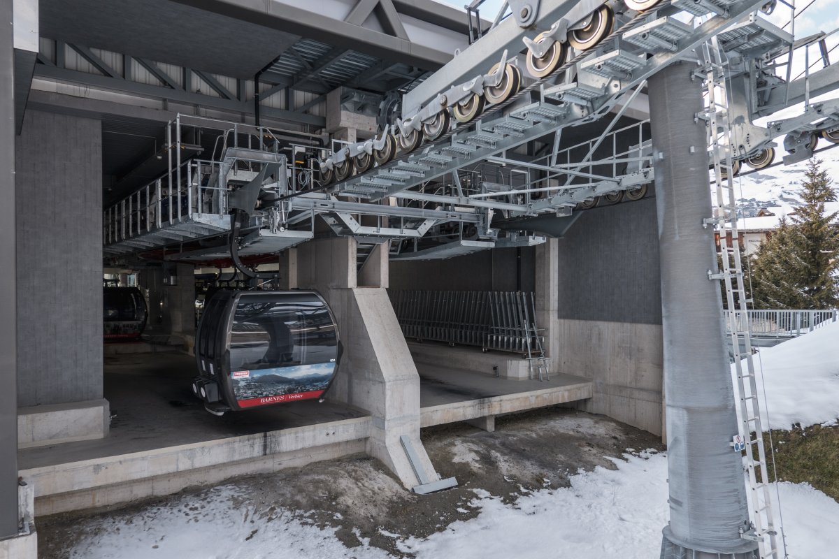 Talstation der Kabinenbahn Verbier-Croix des Ruinettes 1, Februar 2023