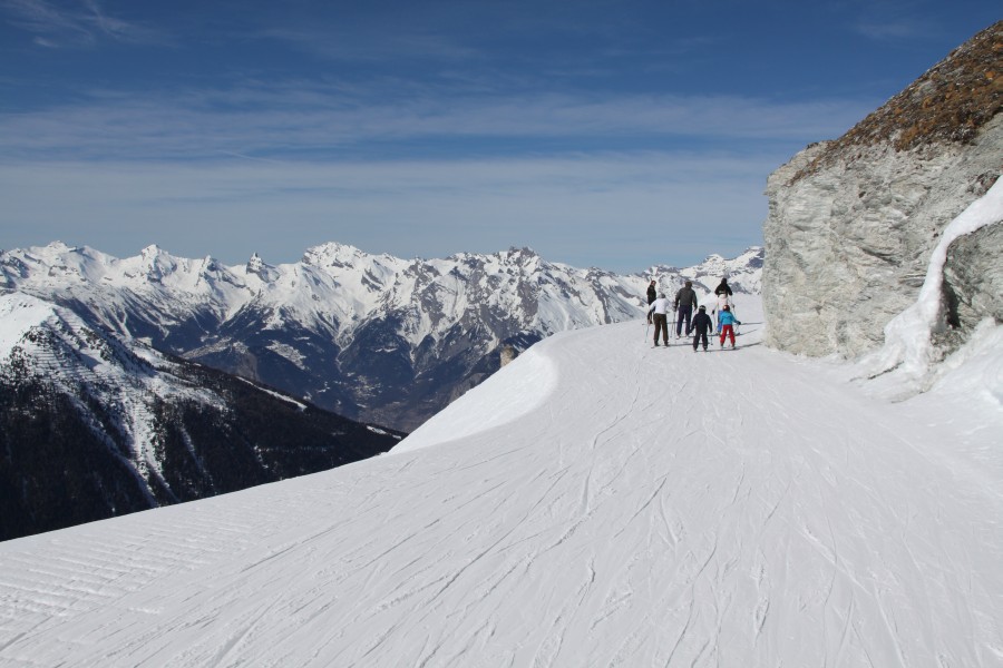 Verbindungspiste vom Creppon Blanc Richtung Veysonnaz, Februar 2012