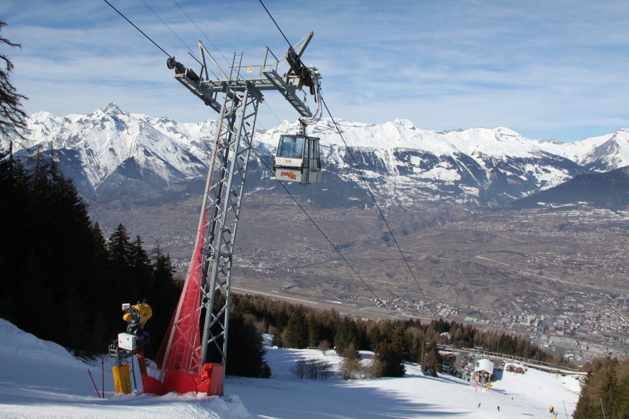 Kabinenbahn Mayens de l'Ours-Thyon, Februar 2012