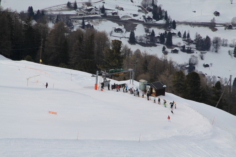 Talstation des Schlepplifts Les Chottes, Februar 2012
