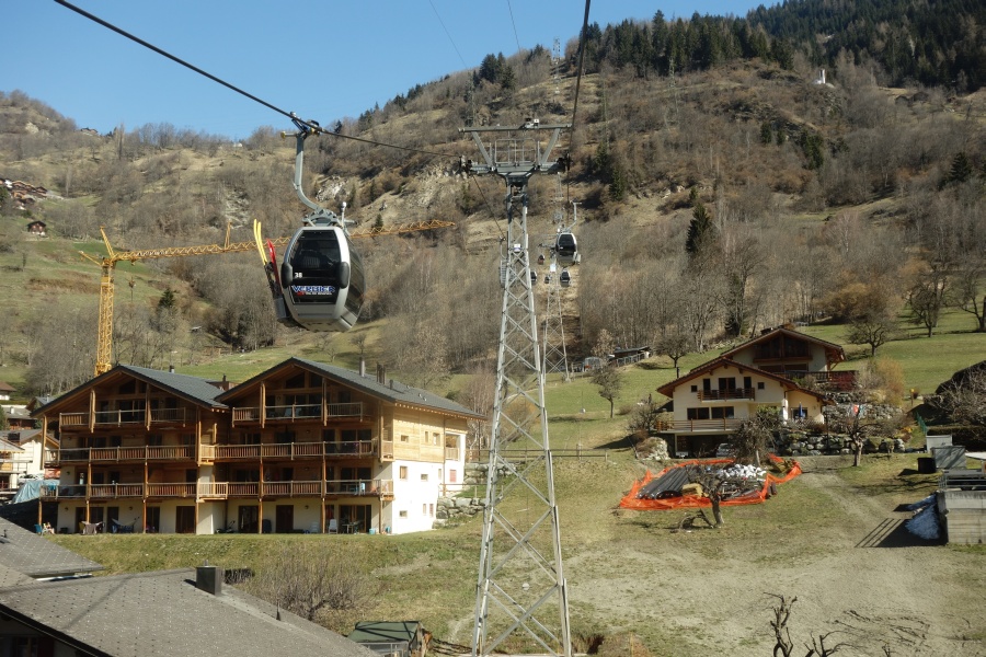 Kabinenbahn Le Châble-Verbier, März 2014
