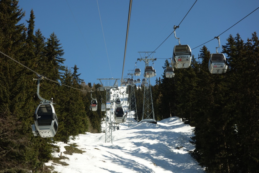 Kabinenbahnen Verbier-Croix des Ruinettes, März 2014