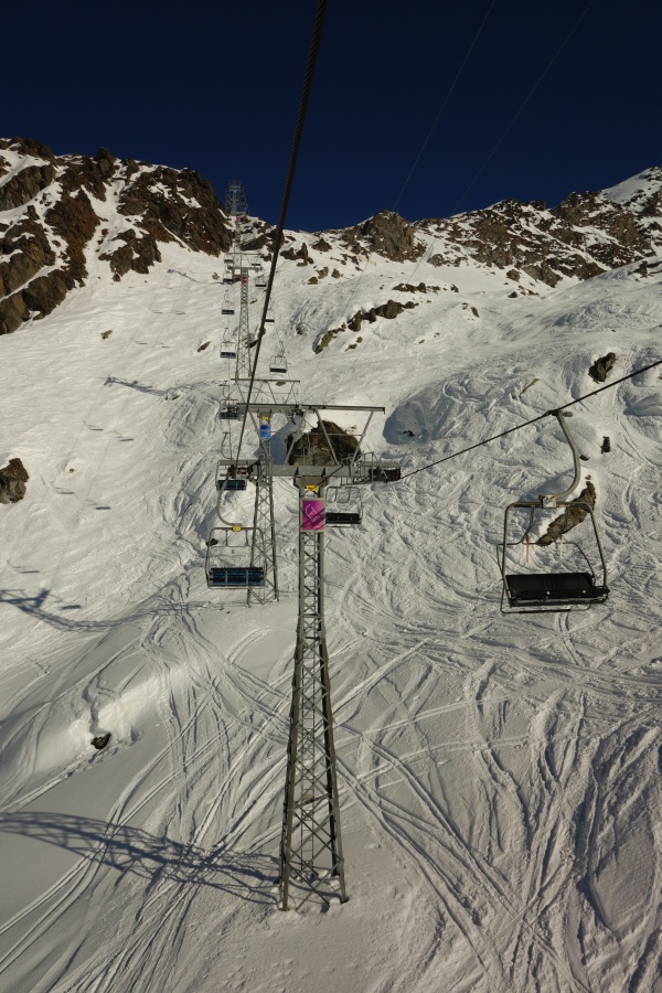 Sesselbahn Lac des Vaux-Col de Chassoure, März 2014
