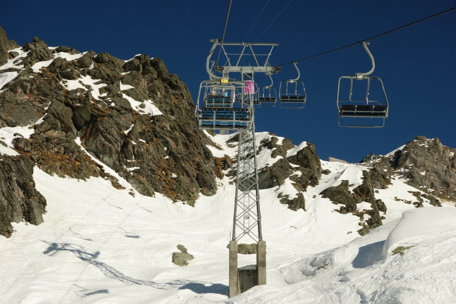 Sesselbahn Lac des Vaux-Col de Chassoure, März 2014