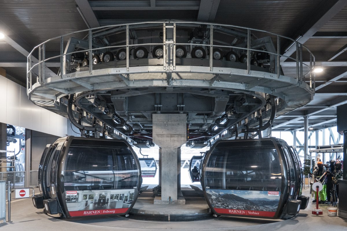 Talstation der Kabinenbahn Verbier-Croix des Ruinettes 1, Februar 2023