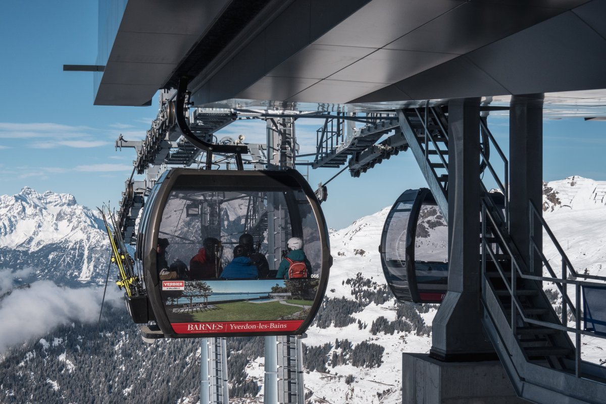 Bergstation der Kabinenbahn Verbier-Croix des Ruinettes 1, Februar 2023