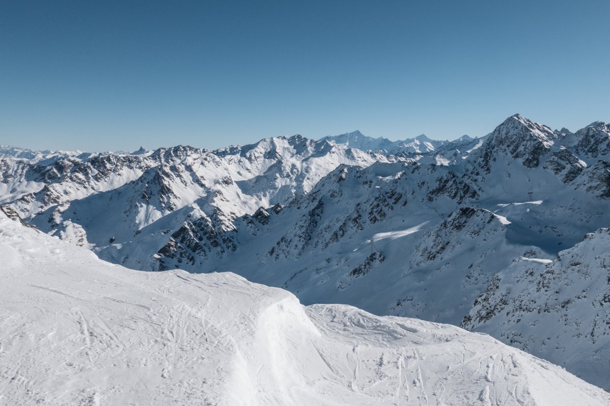 Skiroute am Mont Gélé, Februar 2023