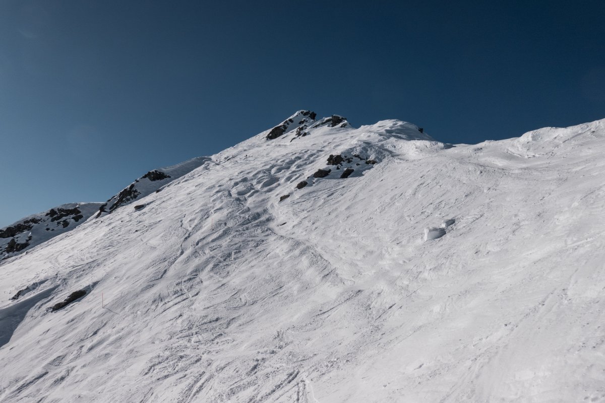 Skiroute am Mont Gélé, Februar 2023