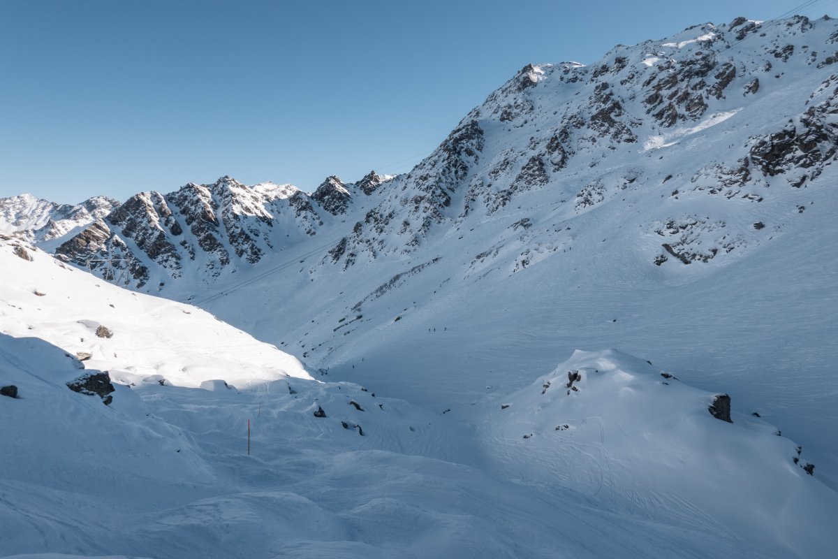 Skiroute am Mont Gélé, Februar 2023